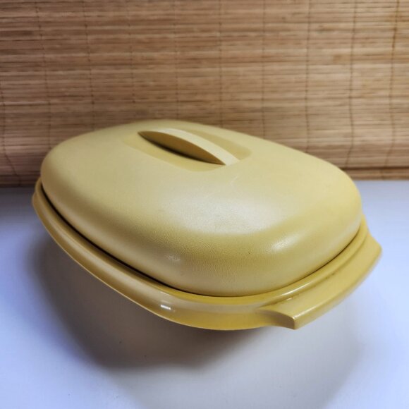 Tupperware Microwave Vegetable Steamer Cooker with Insert 1273-5 Harvest Gold - Picture 7 of 7
